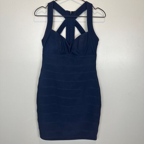 Nwt Macy's City Triangles Navy Bodycon Dress Womens Size 5 - Picture 1 of 7